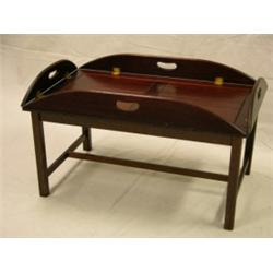 Mahogany Butler coffee table, 23"H