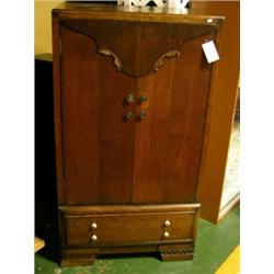 Oak Wardrobe, 54"Hx 30"Wx 17¼"D