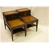 Image 1 : Pair of Mahogany stepback leather top end tables, 25½"H