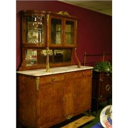 1880's Rosewood buffet with mirror back and display case. 