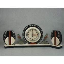 ART DECO Early 20th C. Marble Clock with Birds 