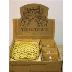 Yorktown Snack Set, Federal Glass Company Columbus 7, Ohio, Original box  