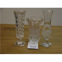 3 Crystal vases