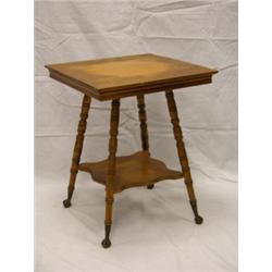 Oak two-tier table with ball & claw feet, 29½"H