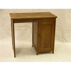 Oak desk with one door, 30"H
