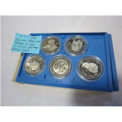 1977 THE INDIAN HERITAGE SERIES I SET FIVE 1 DOLLAR HERITAGE NATIVE COINS