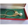 Image 3 : VINTAGE GOLD TONE NECKLACE W/ PEARLS FROM GERMANY 1965