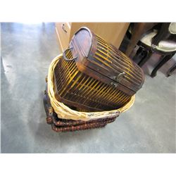 WICKER CHEST AND BASKETS