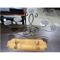 DECORATIVE CANDLE HOLDER AND WOOD COAT RACK