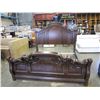 Image 1 : NEW ASHLEY KINGSIZE CARVED BURLED MAHOGANY SLEIGH BEDFRAME RETAIL $3,999 FLOOR MODEL