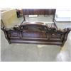 Image 2 : NEW ASHLEY KINGSIZE CARVED BURLED MAHOGANY SLEIGH BEDFRAME RETAIL $3,999 FLOOR MODEL