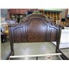 Image 3 : NEW ASHLEY KINGSIZE CARVED BURLED MAHOGANY SLEIGH BEDFRAME RETAIL $3,999 FLOOR MODEL