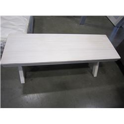 NEW ASHLEY SIGNATURE WHITE RUSTIC 4 FOOT BENCH RETAIL $299 FLOOR MODEL