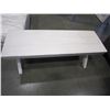 Image 1 : NEW ASHLEY SIGNATURE WHITE RUSTIC 4 FOOT BENCH RETAIL $299 FLOOR MODEL
