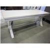 Image 2 : NEW ASHLEY SIGNATURE WHITE RUSTIC 4 FOOT BENCH RETAIL $299 FLOOR MODEL