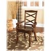 Image 2 : ASHLEY ROUND PEDESTLE TABLE WITH EXTENSION AND FOUR DINING CHAIRS, FLOOR MODEL, RETAIL $2199