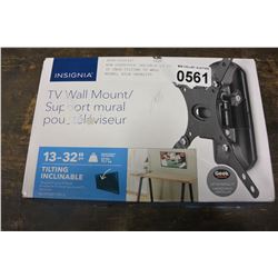 NEW OVERSTOCK INSIGNIA 13 TO 32 INCH TILTING TV WALL MOUNT, 40LB CAPACITY