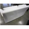 Image 3 : NEW WHITE GENUINE LEATHER TUFTED LOVESEAT WITH TALL BACK AND HEADREST, RETAIL $2899