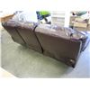 Image 3 : ASHLEY BROWN STITCHED LEATHER POWER RECLINING SOFA, FLOOR MODEL RETAIL $3699