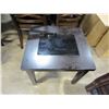 Image 1 : ASHLEY BLACK FINISH WITH GLASS INSERT MODERN END TABLE, RETAIL $229 FLOOR MODEL