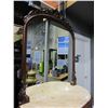 Image 3 : ANTIQUE MARBLE TOP CARVED ENTRANCE CABINET WITH CARVED TALL MIRROR
