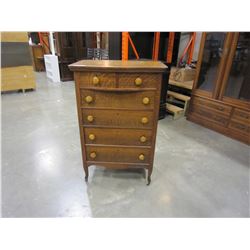 6 DRAWER FUMED OAK HIGHBOY