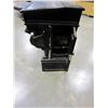 Image 2 : CARVED BLACK PODIUM WITH INSET LEATHER, FLIP TOP AND SIDE STORAGE