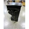 Image 3 : CARVED BLACK PODIUM WITH INSET LEATHER, FLIP TOP AND SIDE STORAGE