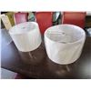 Image 1 : 2 WHITE ROUND METAL FRAMED LAMP SHADES