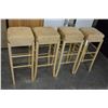 Image 1 : 4 MAPLE UPHOLSTERED BAR STOOLS