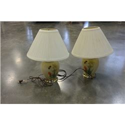 2 HAND PAINTED EASTERN DESIGN TABLE LAMPS