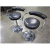 Image 2 : PAIR OF CHROME AND LEATHER STOOLS