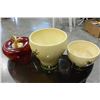 Image 1 : 2 DRAGONFLY PLANT HOLDERS AND APPLE ART GLASS DECORATION