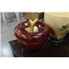 Image 2 : 2 DRAGONFLY PLANT HOLDERS AND APPLE ART GLASS DECORATION