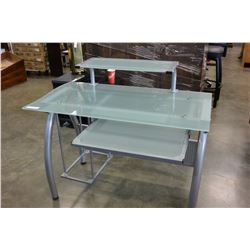 Modern Chrome And Glass Desk