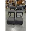 Image 1 : 2 BROWN UPOLSTERED BAR STOOLS AND FOOT STOOL