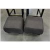 Image 2 : 2 BROWN UPOLSTERED BAR STOOLS AND FOOT STOOL