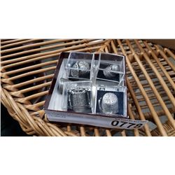 5 PEWTER NURSERY RHYME THIMBLES