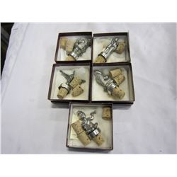 5 PEWTER WINE STOPPERS