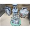 Image 1 : 3 EASTERN VASES AND ENAMEL PLATE WITH METAL PRESENT BOX