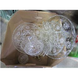 BOX OF CRYSTAL AND GLASSWARE
