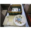 Image 3 : COLLECTOR PLATES NORMAN ROCKWELL ETC, AND CURTAINS IN PICNIC BASKET