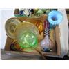 Image 2 : LOT OF ART GLASS, DEPRESSION GLASS, VASE AND FIGURES