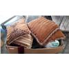 Image 1 : LARGE BOX OF CHRISTMAS DECORATIONS AND DECORATOR PILLOWS