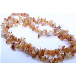 Vintage 36  polished agate necklace