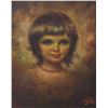 Image 1 : Framed oil on canvas portrait painting of a young girl signed by artist Willi dePre, 16" X 11 1/2"