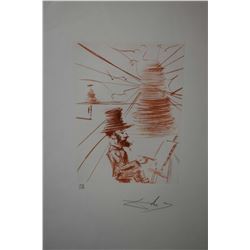 Framed sanguine etching  Toulouse-Lautrec , pencil signed by artist Salvador 121/150, 15  X 11 