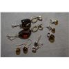 Image 1 : Selection of sterling silver jewellery including two cherry red amber pendants, two pairs of golden 