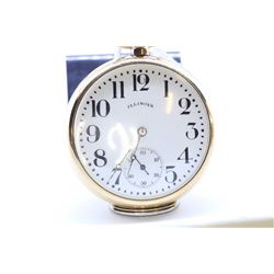 Illinois size 16 pocket watch, 17 jewel grade 604, serial #2630475, circa 1914, 3/4 split nickel pla