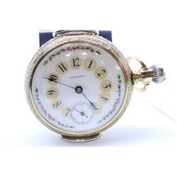 Yale size 18, 11 jewel pocket watch, serial #372406, circa 1883, full nickel plate stem wind and lev